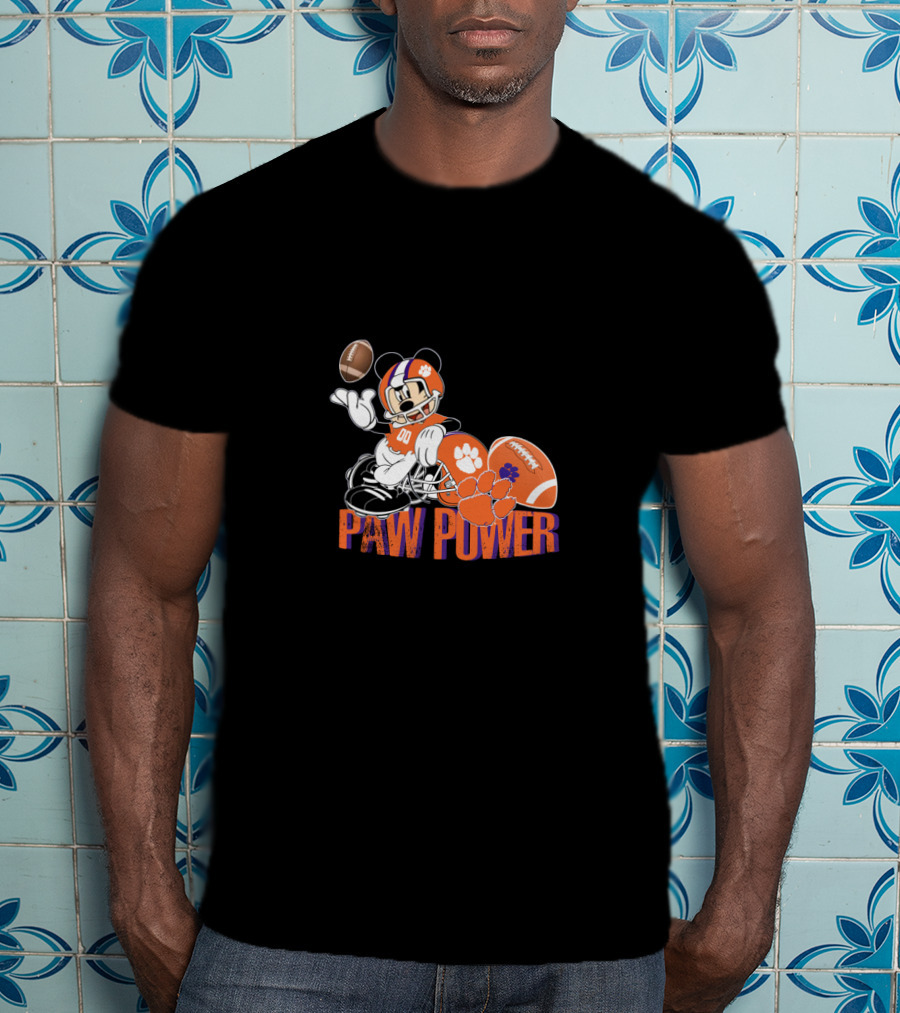 Paw Power Chtnca8005 Football Mouse Character Orange Helmet T-Shirt
