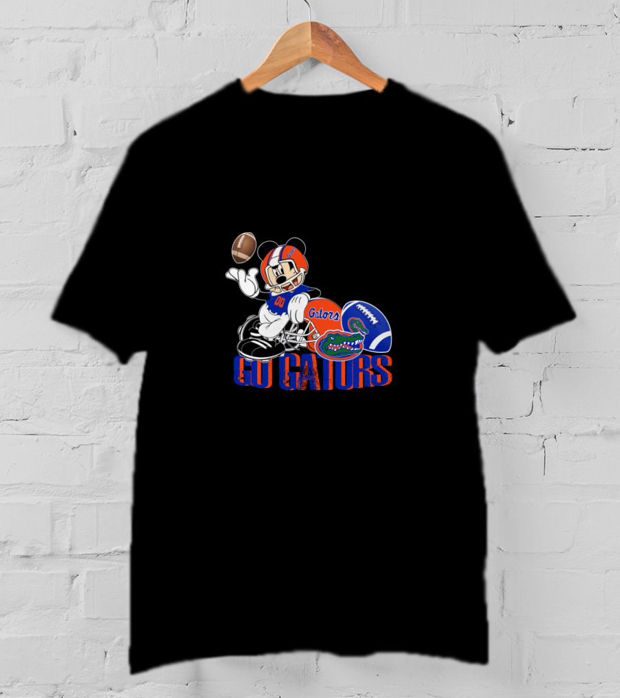 Florida Gators Football Mickey Mouse Go Gators 00 Helmets And Football T-Shirt
