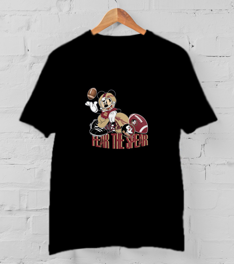 Fear The Spear Chtnca8008 Mickey Football Florida State T-Shirt