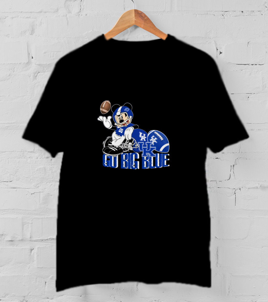 Mickey Mouse Kentucky Wildcats Football Go Big Blue T-Shirt