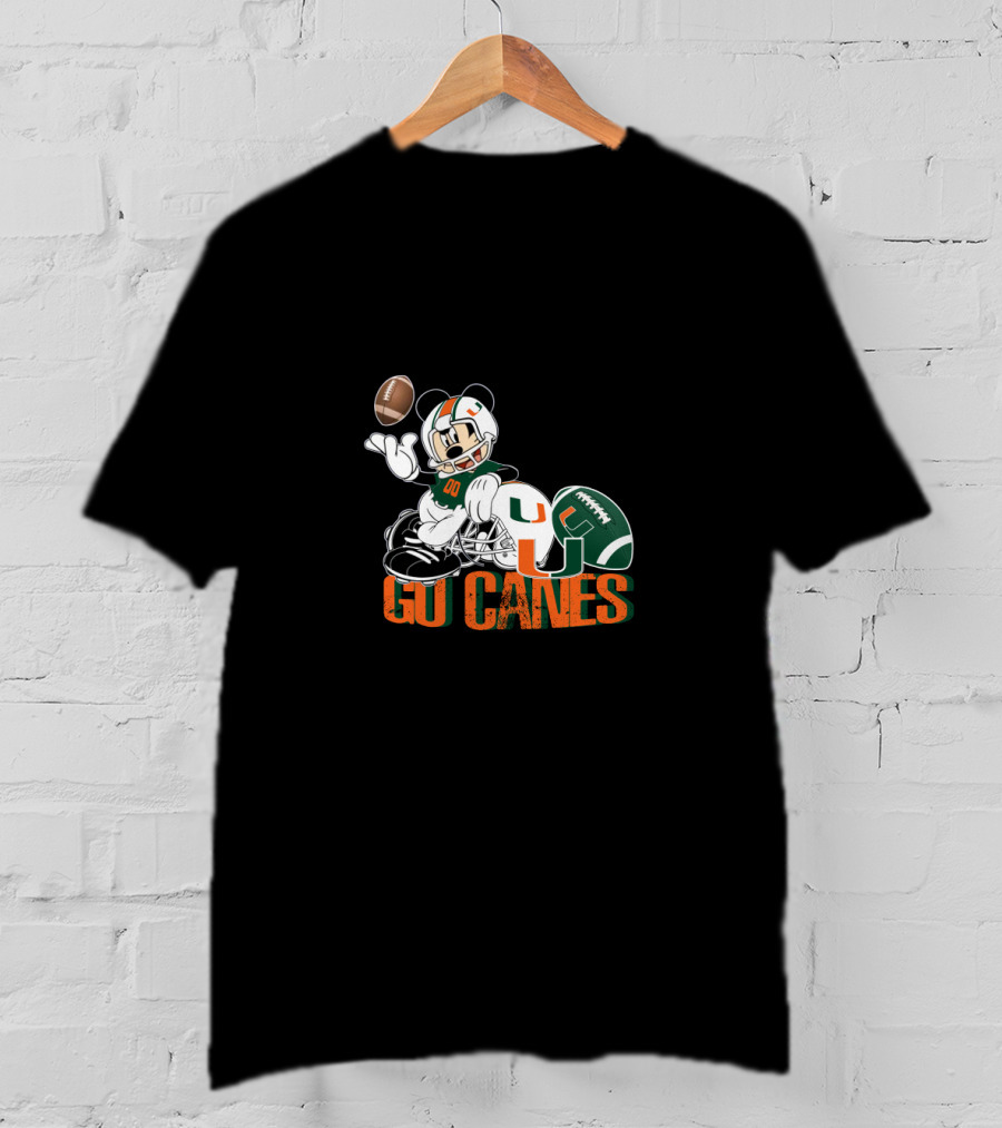 Go Canes Mouse Football Miami T-Shirt
