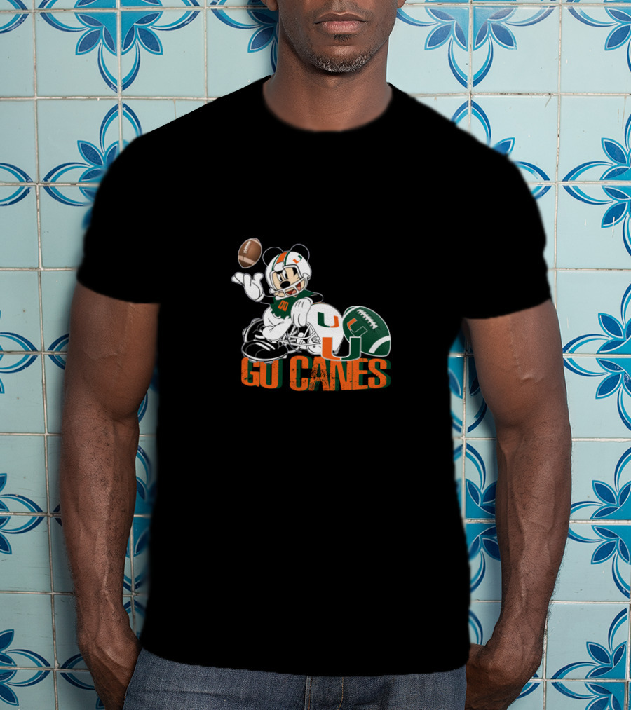 Go Canes Mouse Football Miami T-Shirt