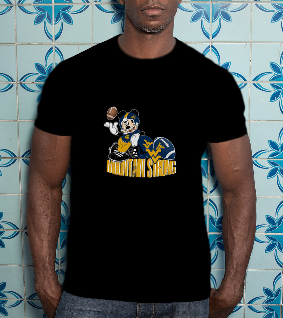 Chtnca8023 Mountain Strong Wv Football Mickey Quarterback T-Shirt