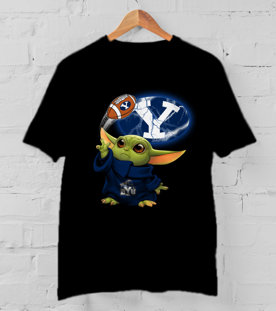 Byu Y Football Baby Yoda Using Force T-Shirt