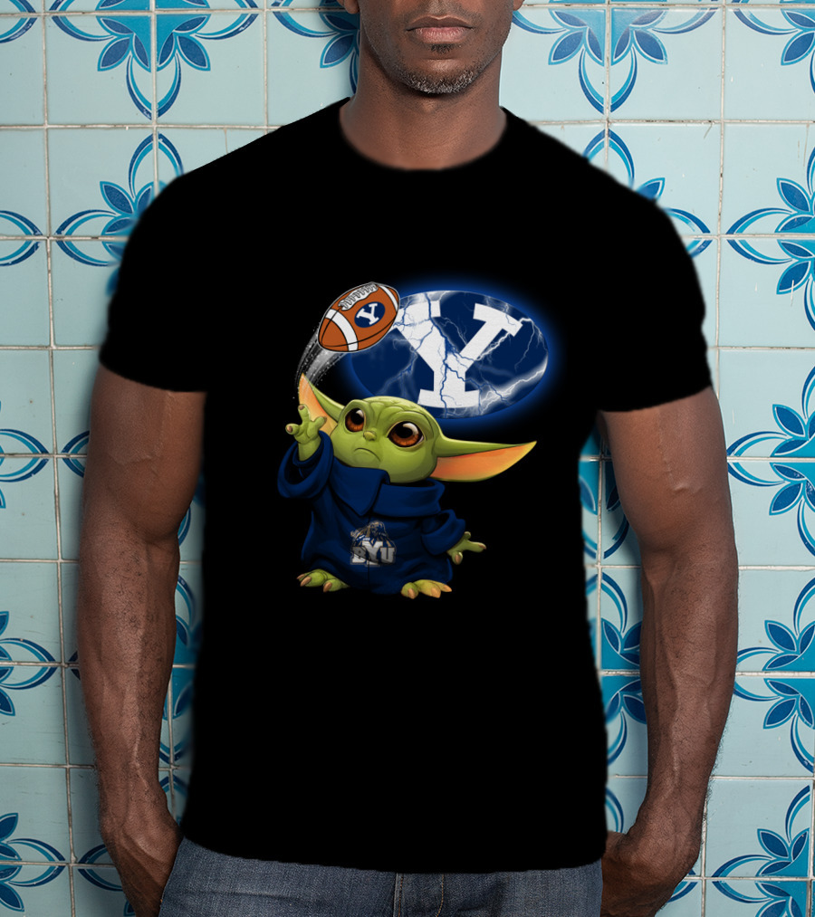 Byu Y Football Baby Yoda Using Force T-Shirt
