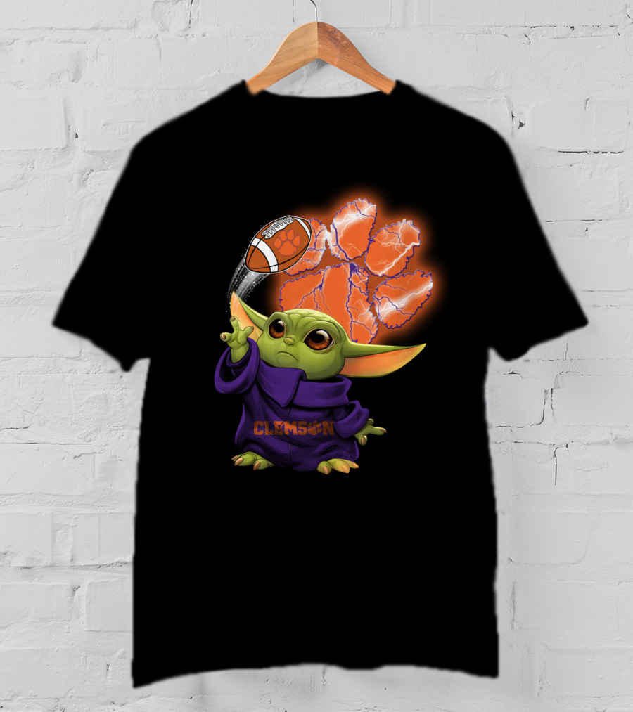 Clemson Football Paw And Baby Alien Character T-Shirt
