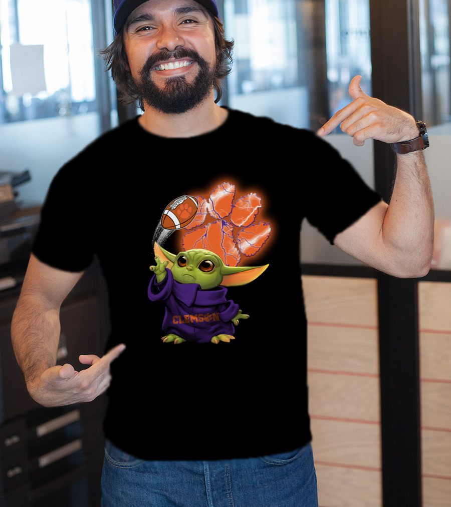 Clemson Football Paw And Baby Alien Character T-Shirt