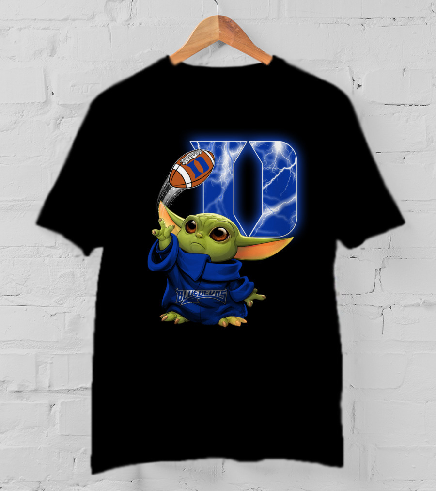 Blue Devils Chtnca9006 Football Lightning Yoda Nod T-Shirt