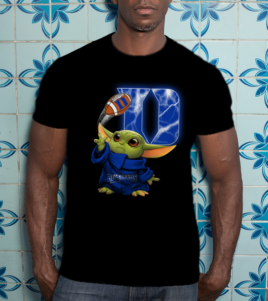 Blue Devils Chtnca9006 Football Lightning Yoda Nod T-Shirt