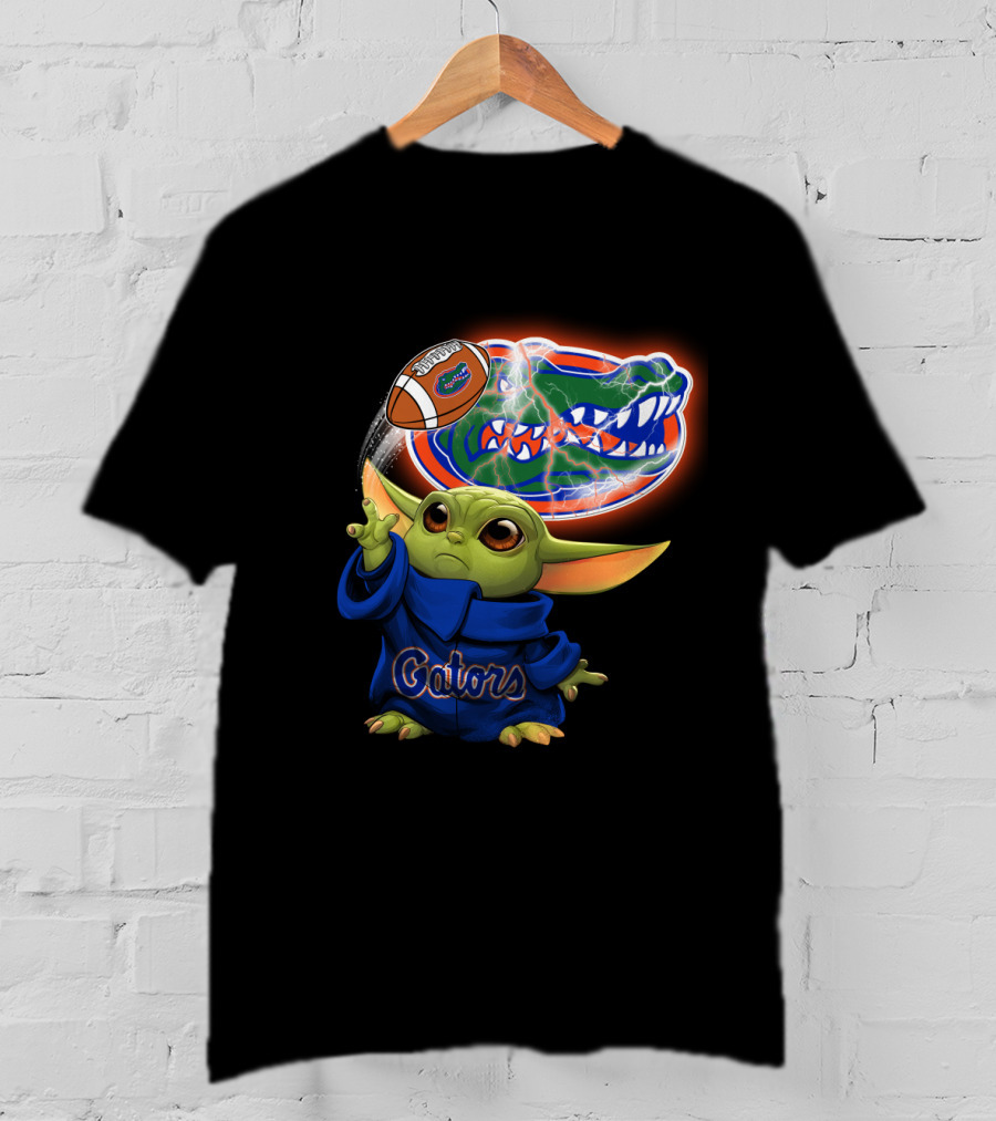Gators Baby Yoda Holding Football Florida Gators T-Shirt