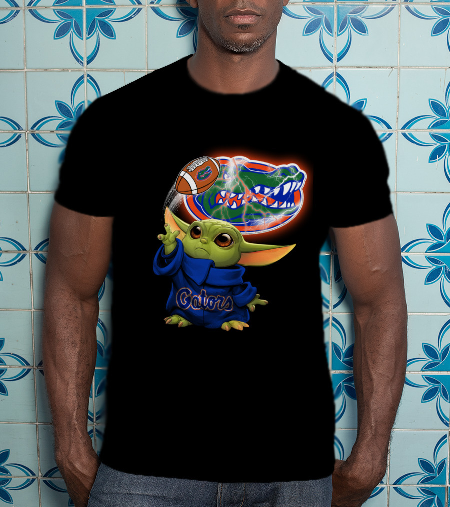 Gators Baby Yoda Holding Football Florida Gators T-Shirt