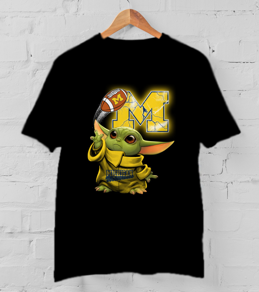 Michigan Wolverines Yoda Style Football Fan Craze T-Shirt