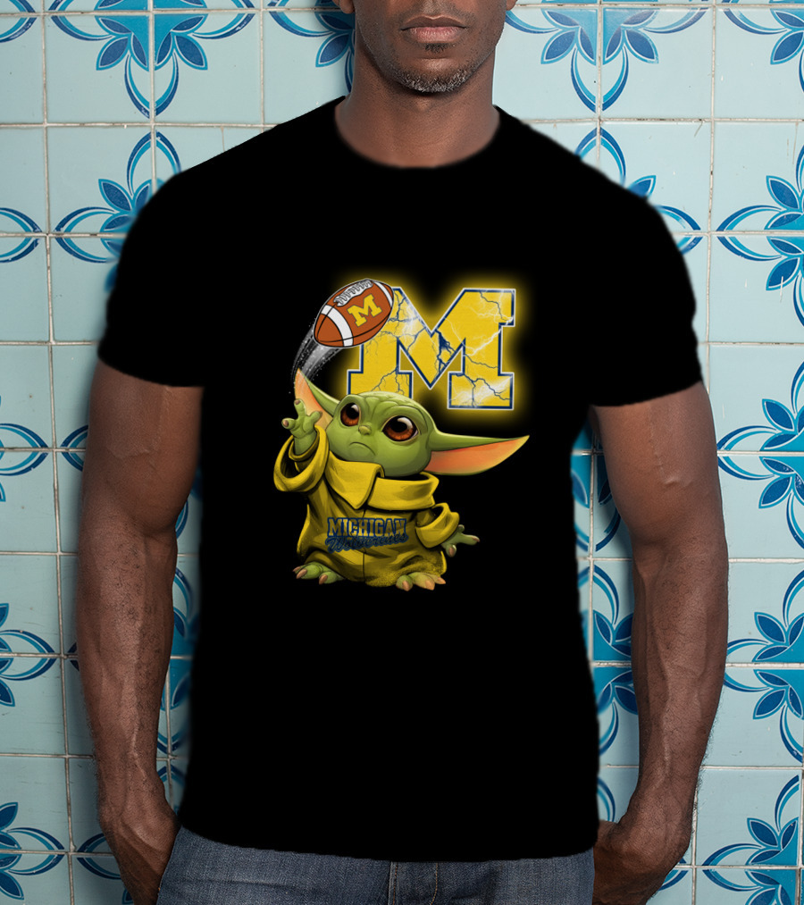 Michigan Wolverines Yoda Style Football Fan Craze T-Shirt