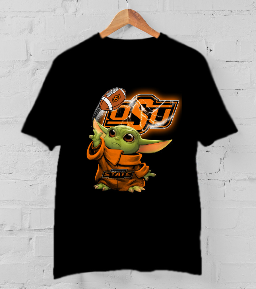Oklahoma State Osu Football Baby Yoda T-Shirt