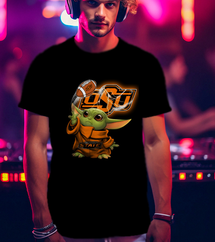 Oklahoma State Osu Football Baby Yoda T-Shirt