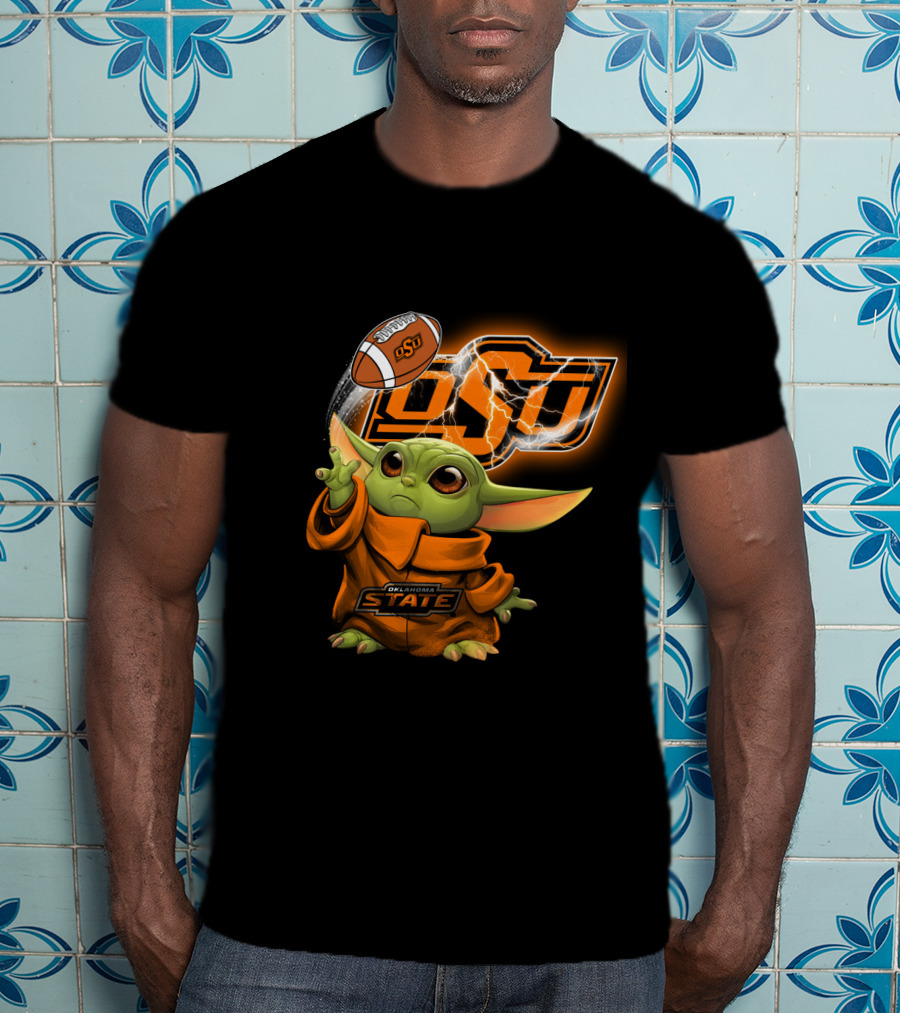 Oklahoma State Osu Football Baby Yoda T-Shirt