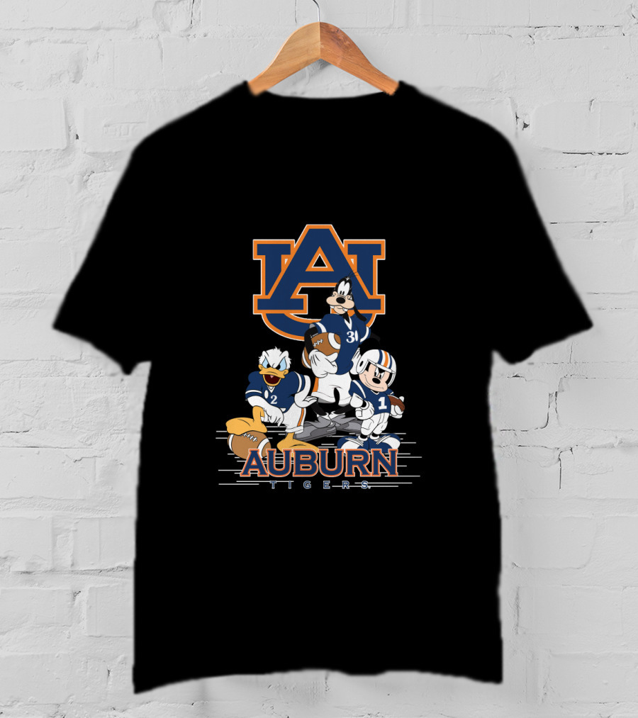 Auburn Tigers Disney Characters Football Team T-Shirt
