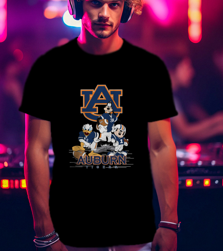 Auburn Tigers Disney Characters Football Team T-Shirt