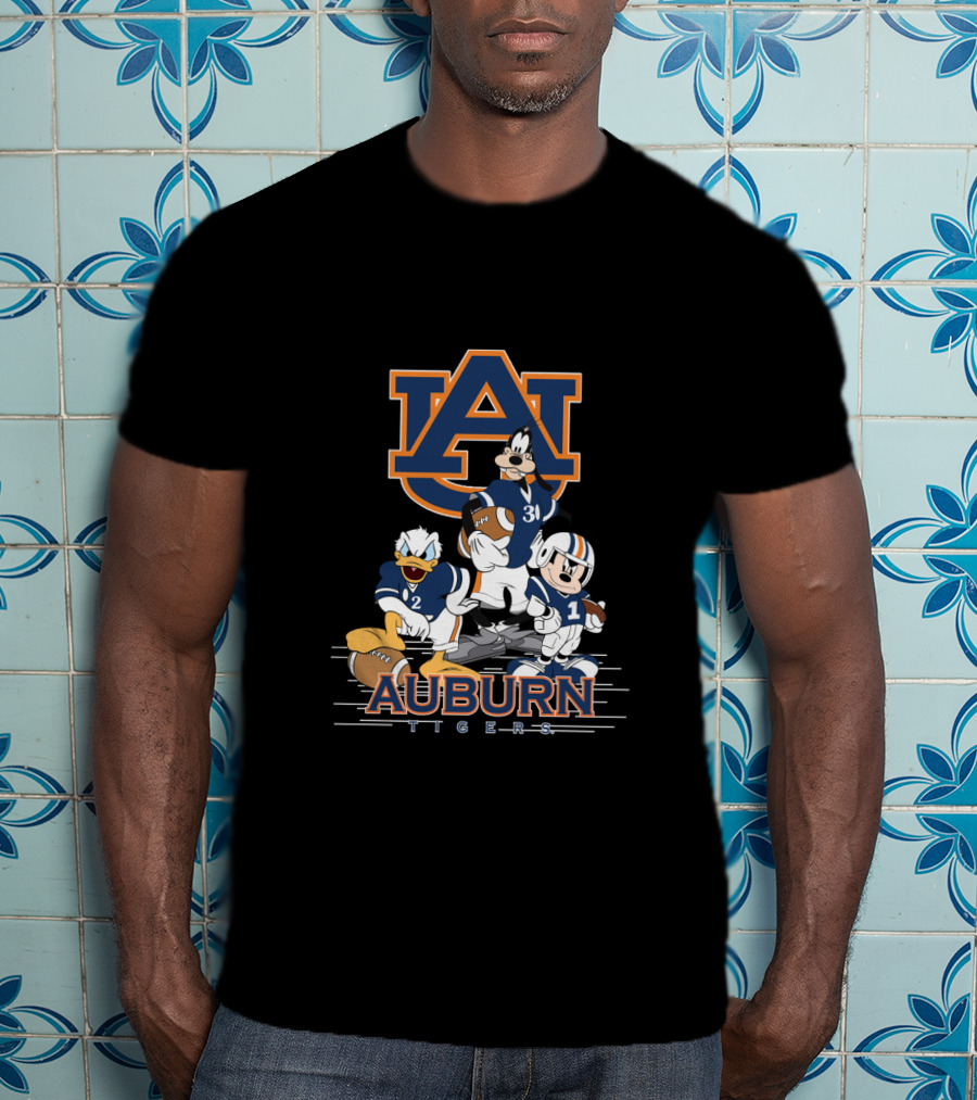 Auburn Tigers Disney Characters Football Team T-Shirt