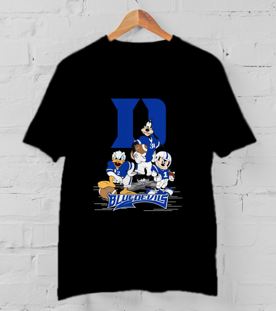 Blue Devils Football Mickey Donald Goofy Duke D T-Shirt