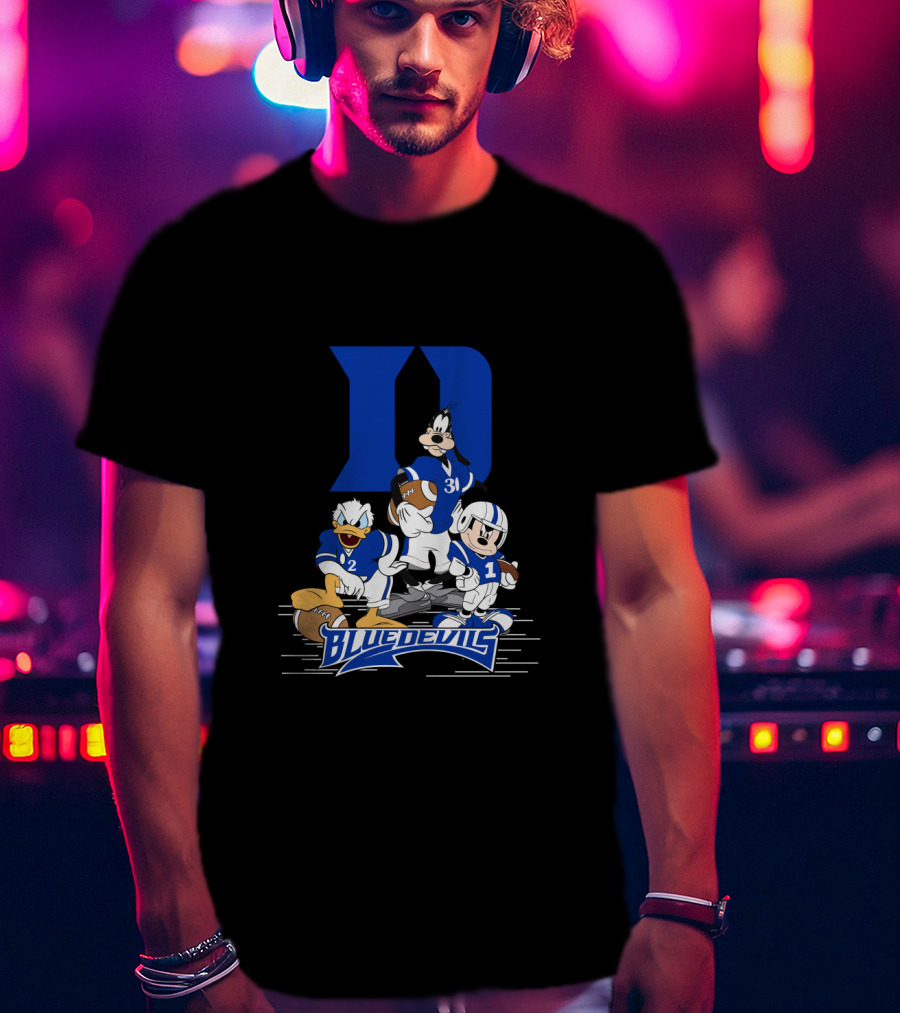 Blue Devils Football Mickey Donald Goofy Duke D T-Shirt