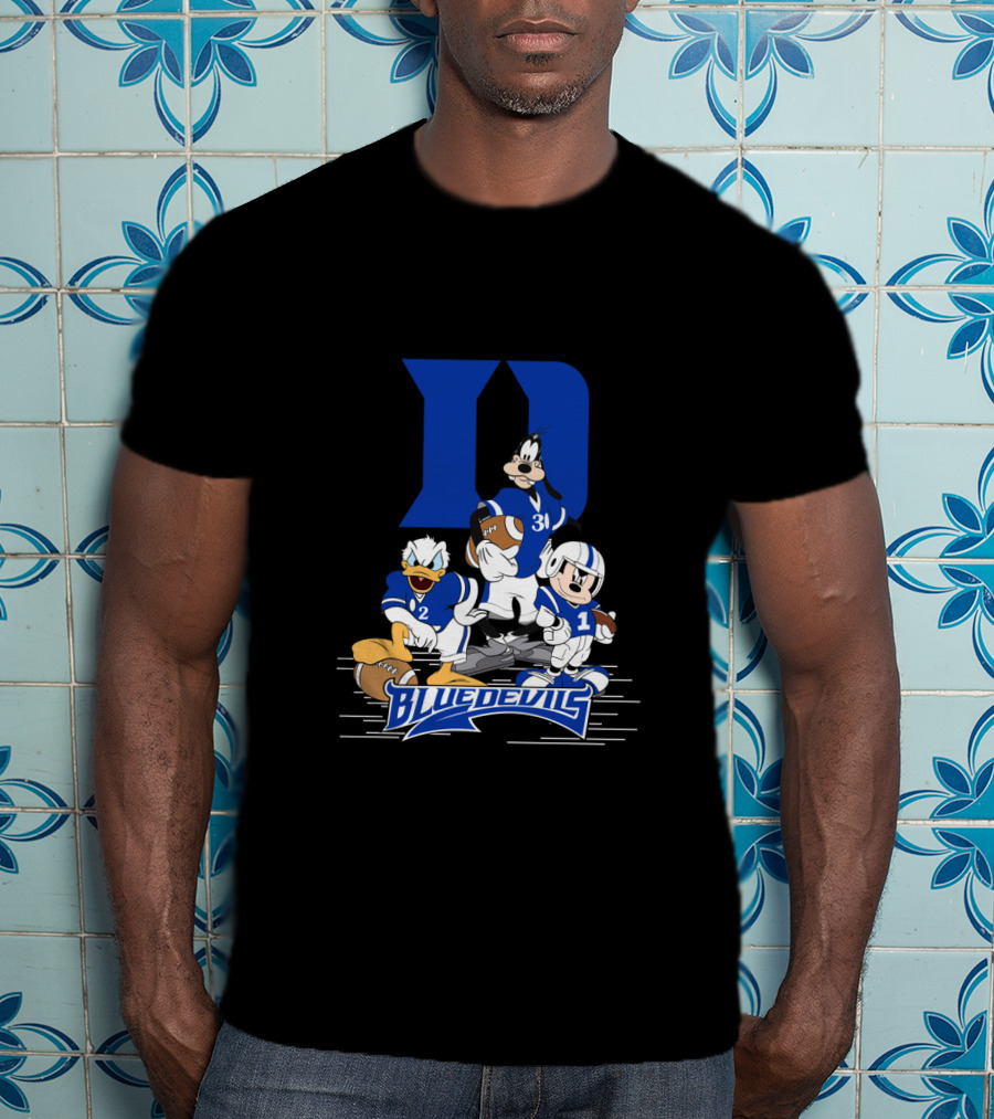 Blue Devils Football Mickey Donald Goofy Duke D T-Shirt
