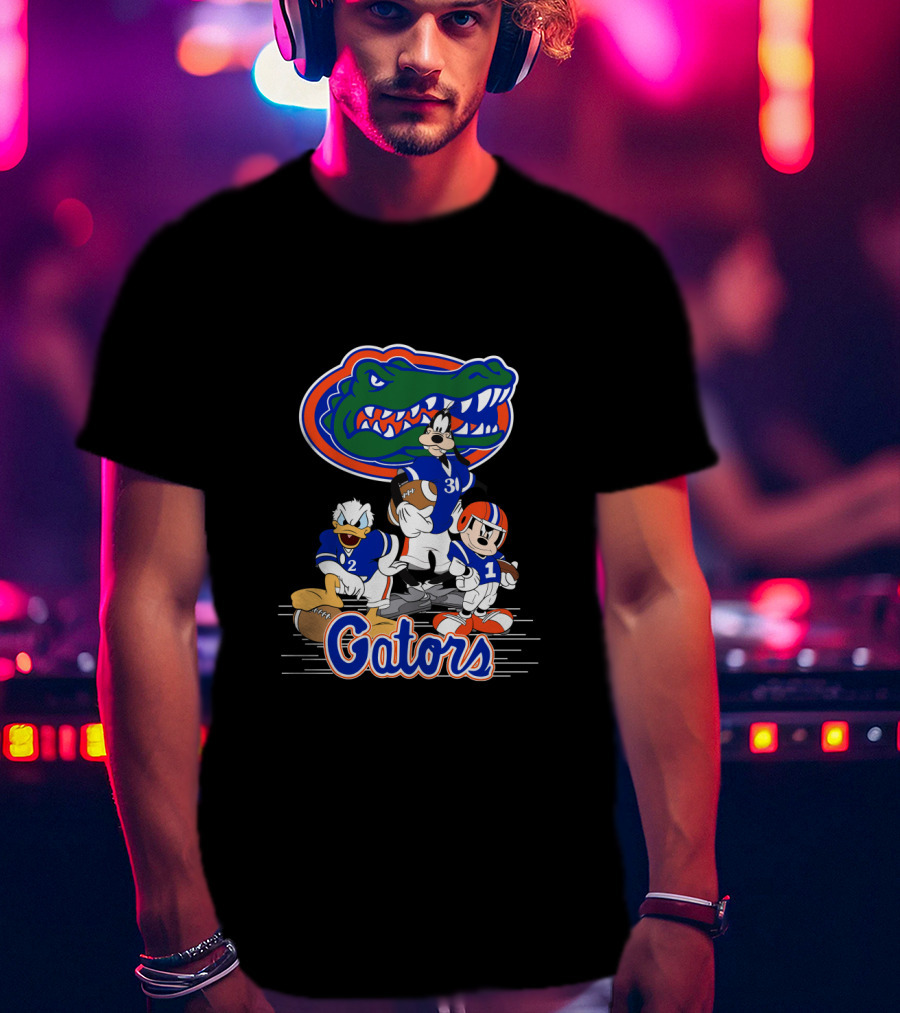 Gators Football Goofy Mickey Donald T-Shirt