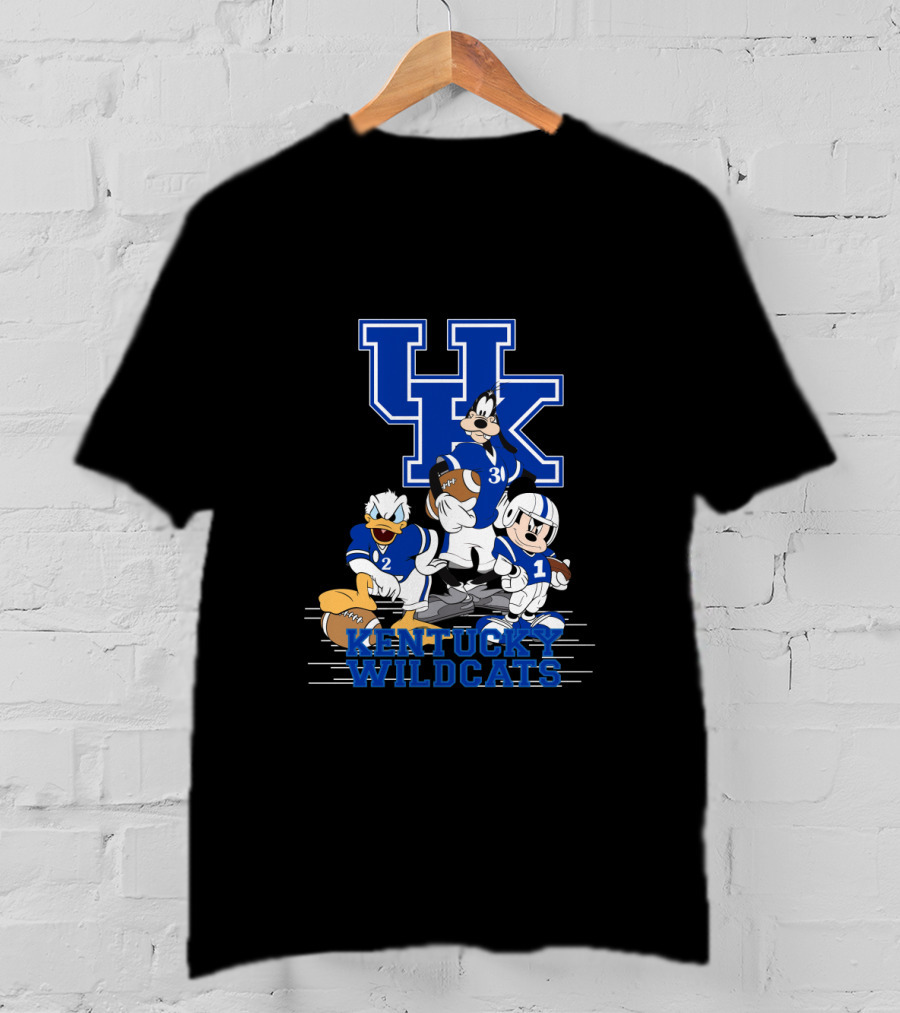 Kentucky Wildcats Mickey Donald Goofy Football Team Players T-Shirt