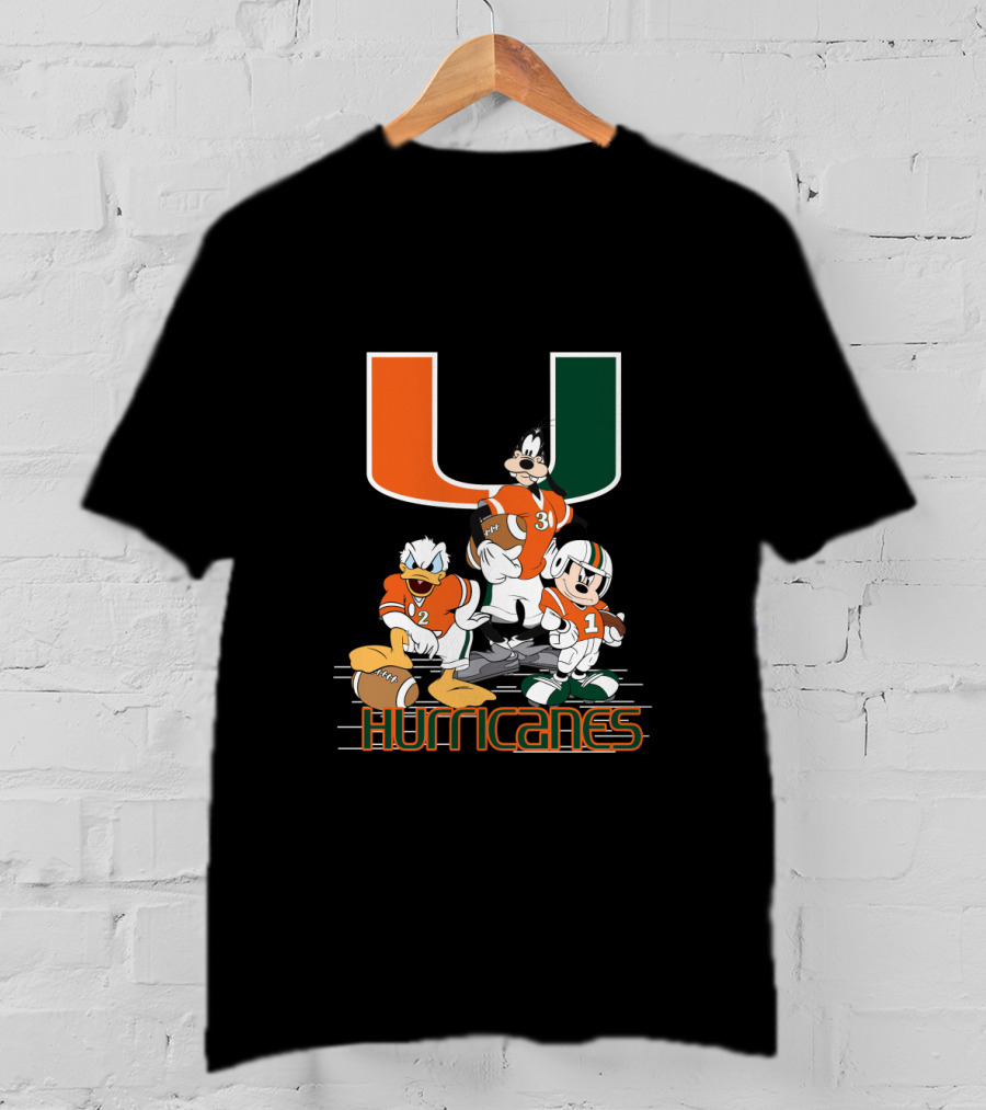 University Of Miami Hurricanes Characters Football Team T-Shirt