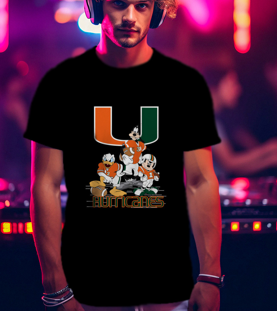 University Of Miami Hurricanes Characters Football Team T-Shirt