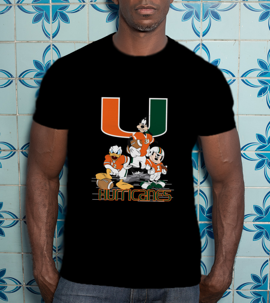 University Of Miami Hurricanes Characters Football Team T-Shirt