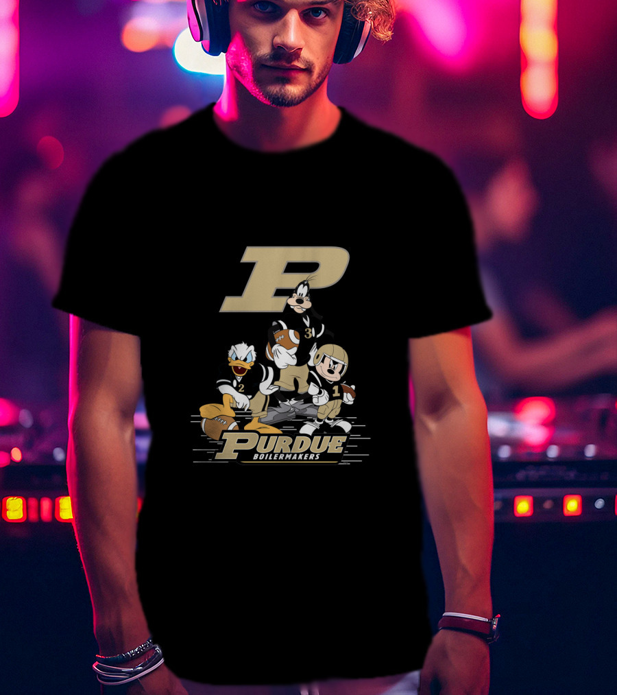 Purdue Boilermakers Character Team Football Collaboration T-Shirt