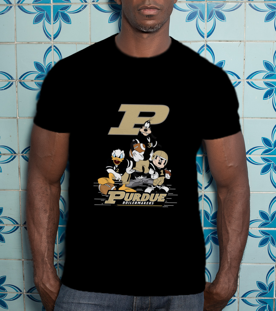 Purdue Boilermakers Character Team Football Collaboration T-Shirt