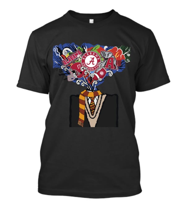 Alabama Crimson Tide College Team Symbols And Icons Explosion T-Shirt