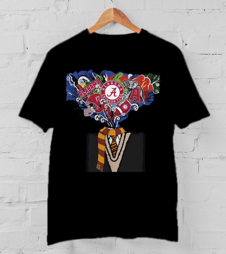 Alabama Crimson Tide College Team Symbols And Icons Explosion T-Shirt