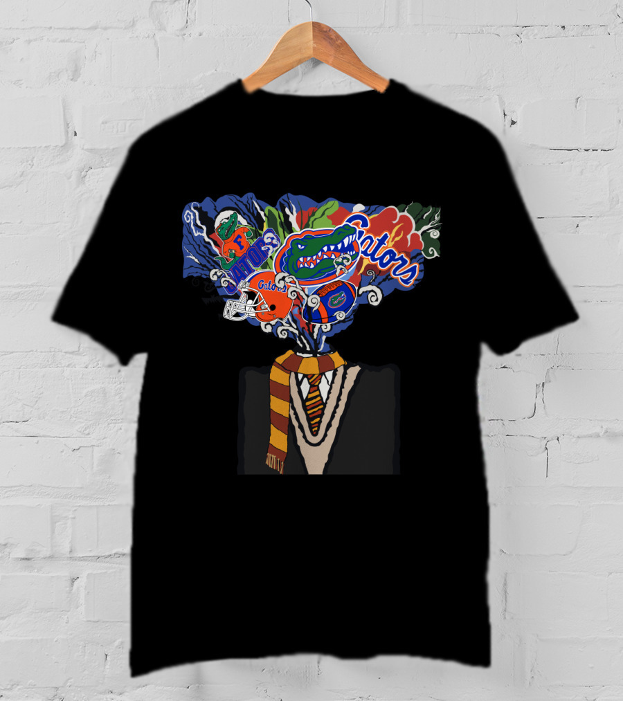 Gators Uf Football Mind-Blowing Art With Florida Team Logos And Scarf T-Shirt