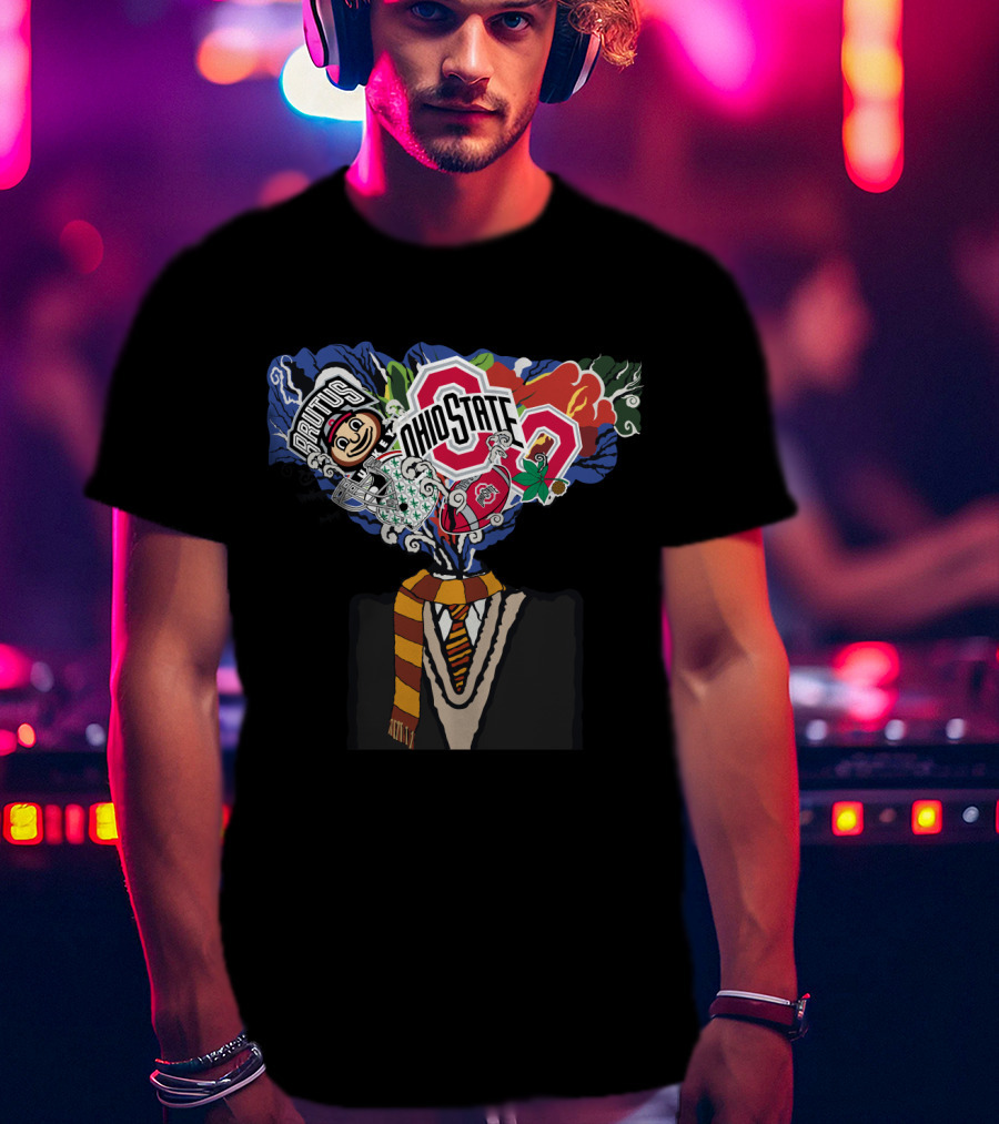 Ohio State Brutus Buckeye And Hogwarts Gryffindor Mashup Chtnca11008 T-Shirt