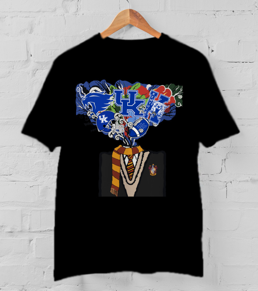 Chtnca11016 Kentucky Wildcats Hogwarts Gryffindor Mashup T-Shirt