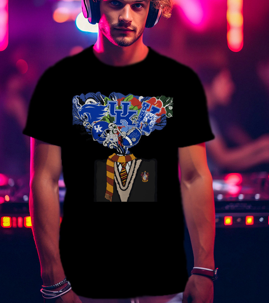 Chtnca11016 Kentucky Wildcats Hogwarts Gryffindor Mashup T-Shirt