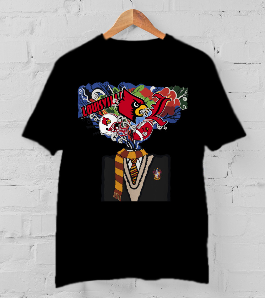 Louisville Cardinals Hogwarts Crest And Tie Sports Fan Chtnca11017 T-Shirt