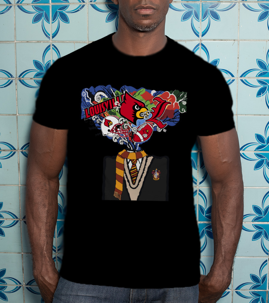 Louisville Cardinals Hogwarts Crest And Tie Sports Fan Chtnca11017 T-Shirt