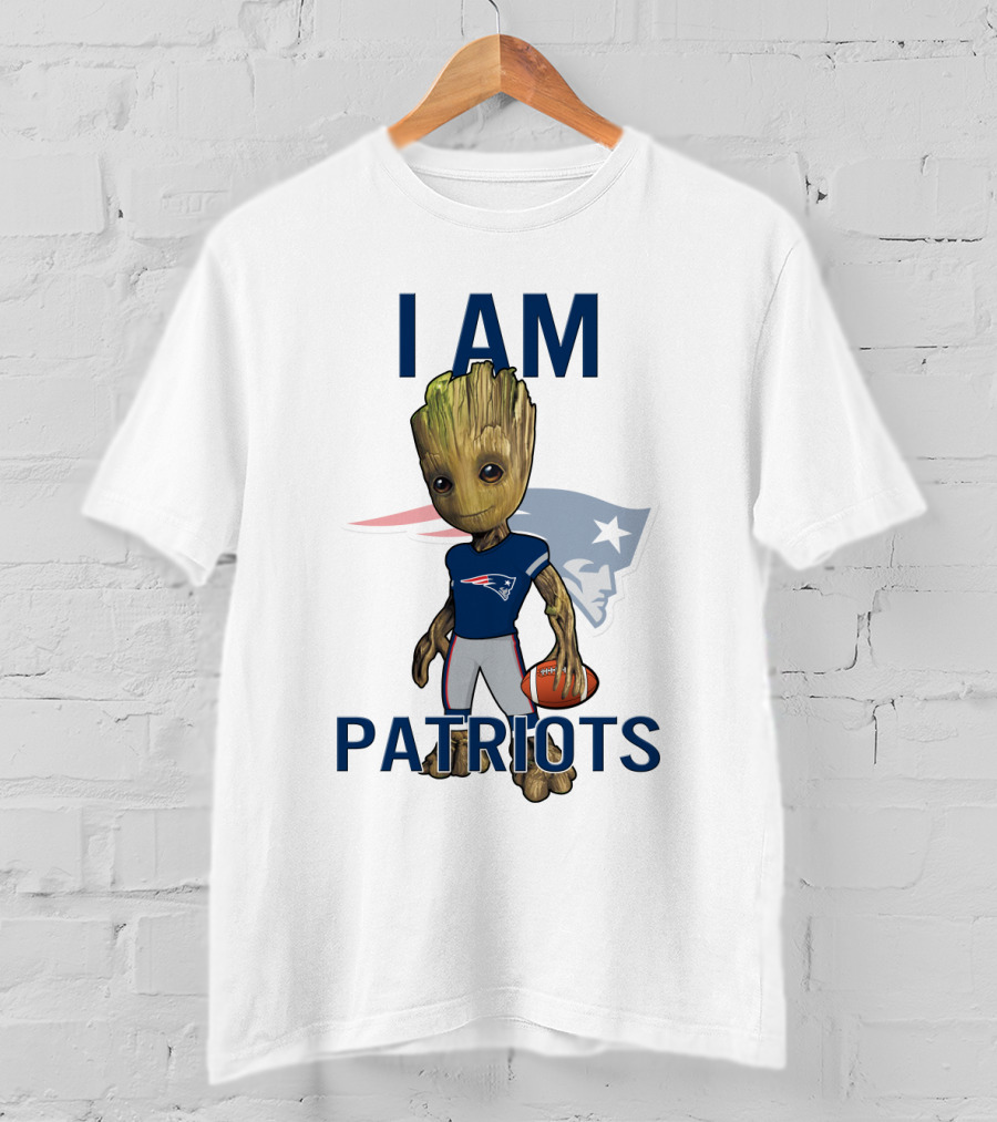 I Am Groot New England Patriots Football Fan T-Shirt