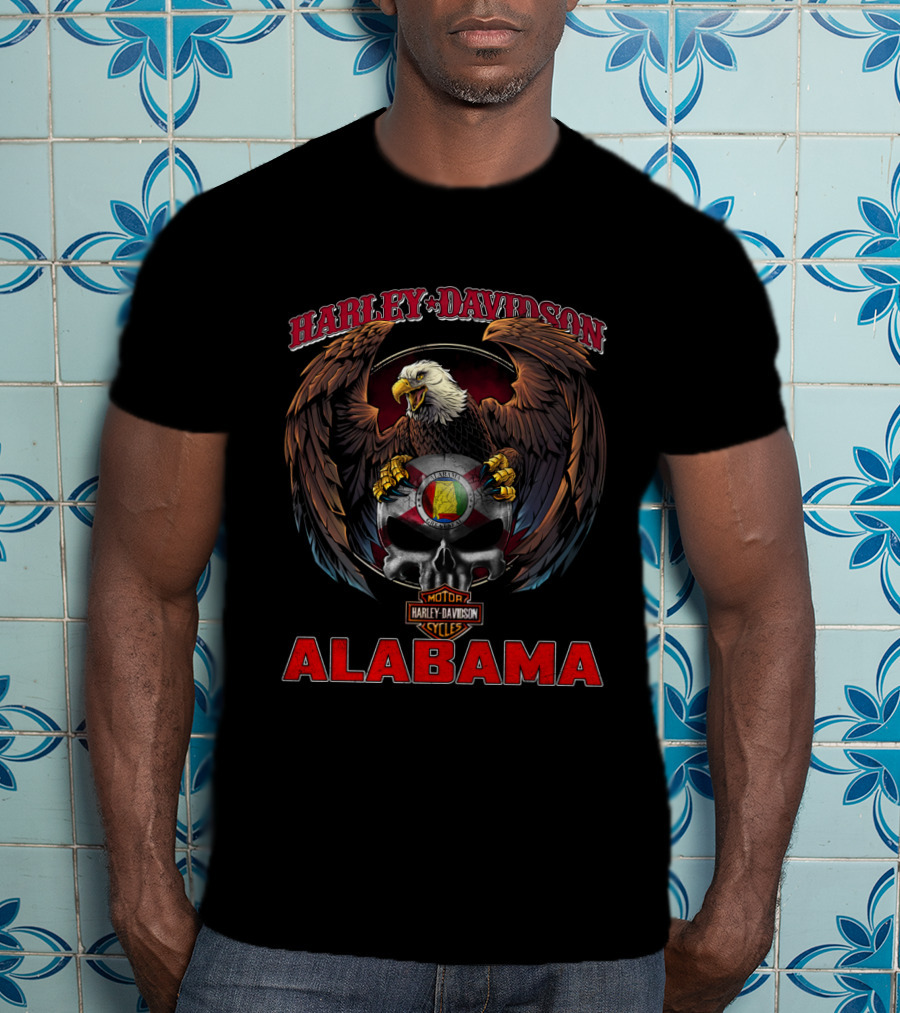 Harley Davidson Alabama Eagle Skull Cycle T-Shirt