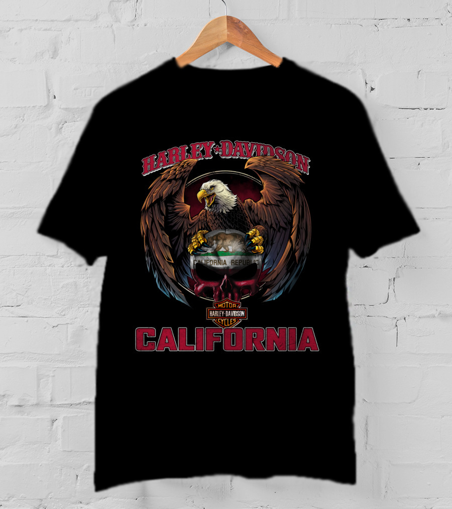 Harley Davidson California Eagle And Bear Symbolism T-Shirt
