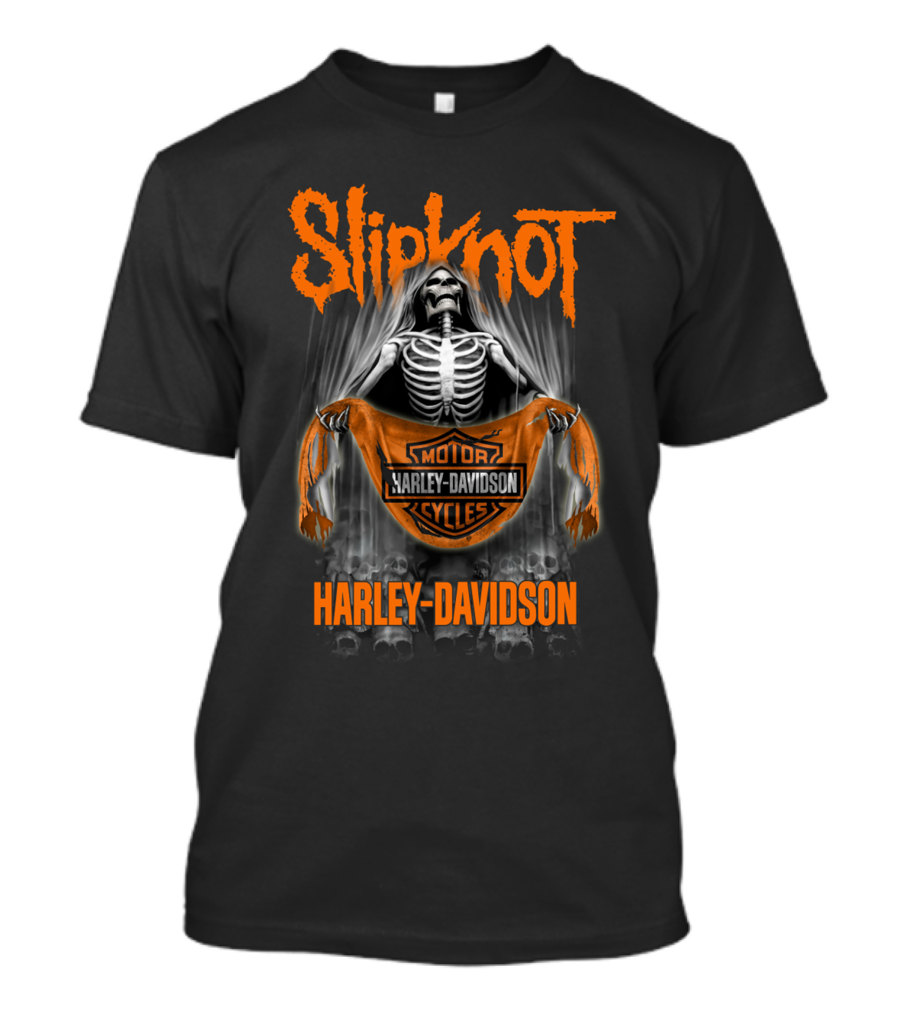 Slipknot Harley Davidson Skeleton Holding T-Shirt