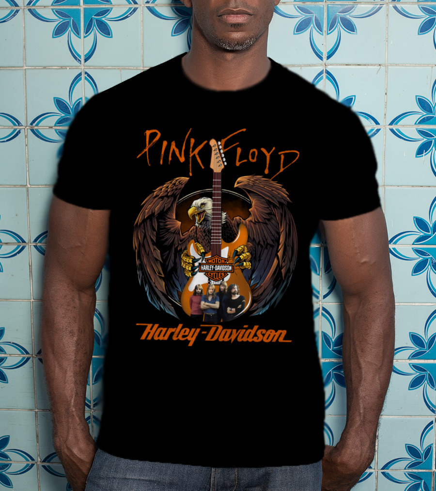 Pink Floyd Harley Davidson Eagle Guitar T-Shirt