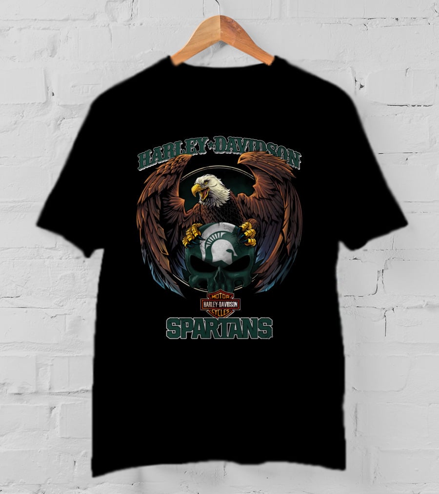 Harley Davidson Spartans Michigan State V6 Ncaa T-Shirt