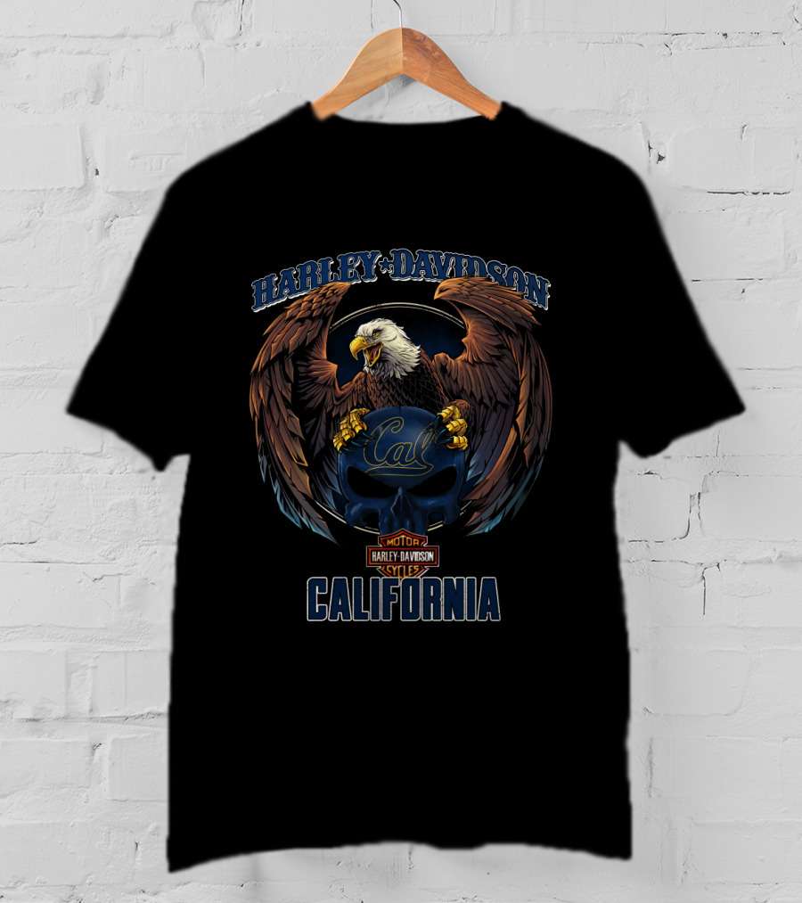 Harley Davidson California Golden Bears Cal Eagle Motorcycles T-Shirt