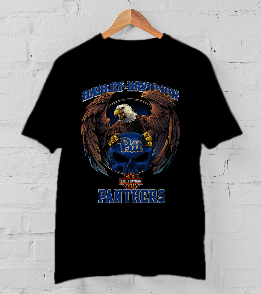 Harley Davidson Motor Cycles Pitt Panthers Eagle T-Shirt