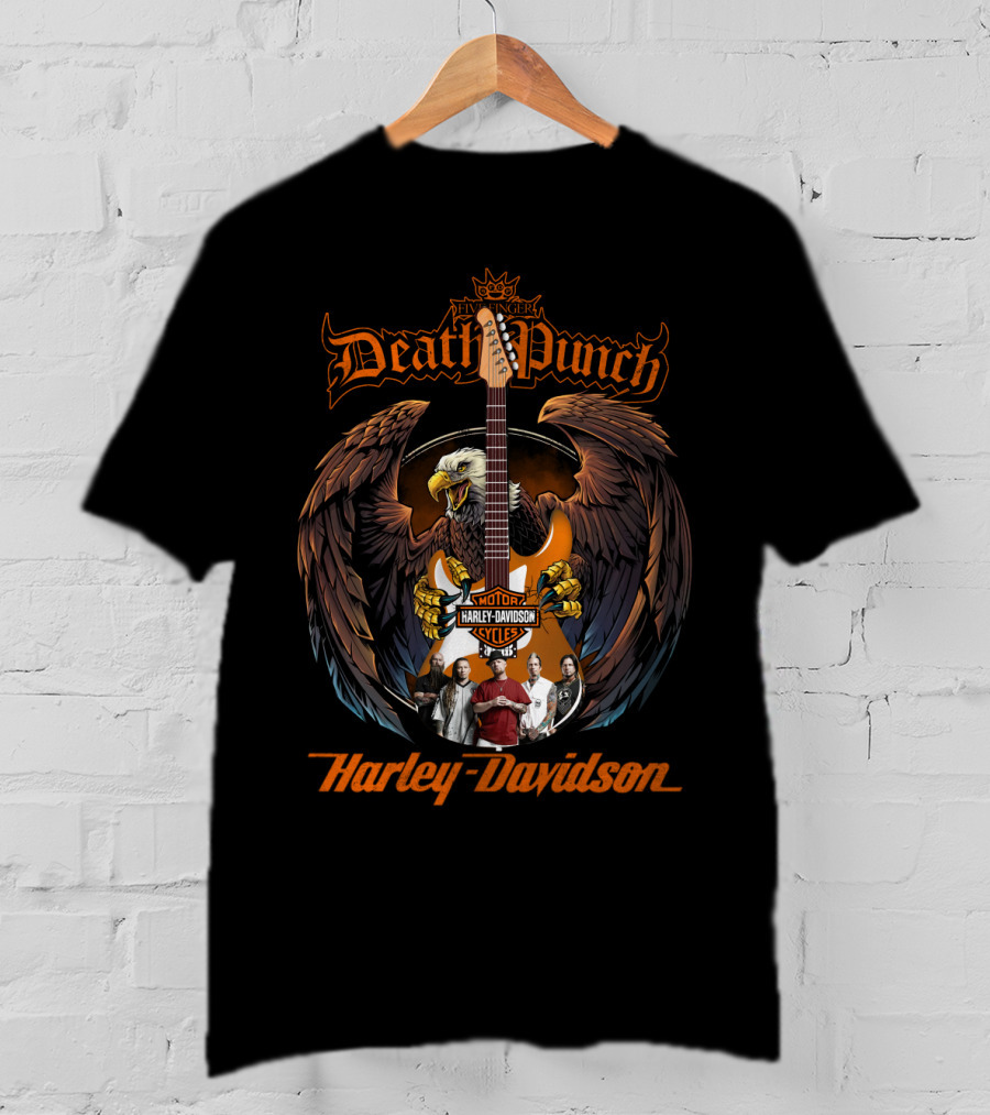 Death Punch Harley Davidson Motor Cycles Eagle Band Members T-Shirt